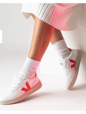 VEJA V-10 CWL White Rose Fluo Butter Sole Size US 8